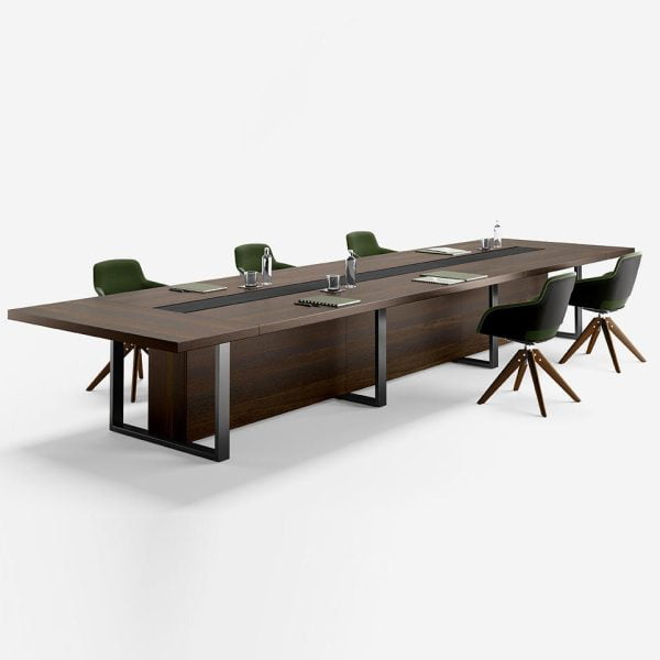 Discover the perfect harmony of style and functionality in our meeting tables, featuring stunning contrasts of eco-leather, leather