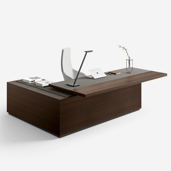 Experience the perfect blend of style and functionality with our executive office desk, meticulously crafted from finest quality wood