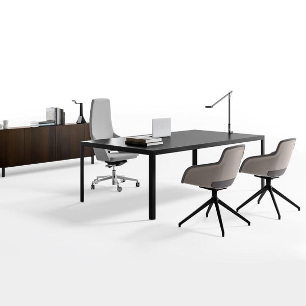 minimalist meeting room table, designed to enhance your workspace with its sleek and contemporary aesthetic.