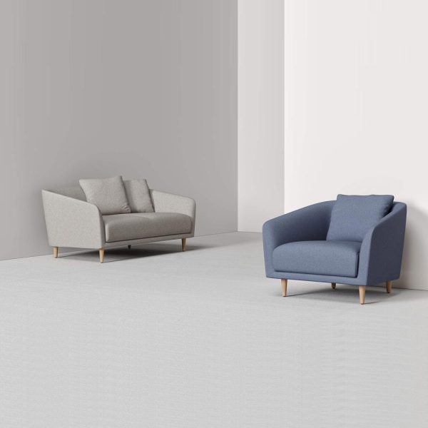 modern shape sofa and armchair