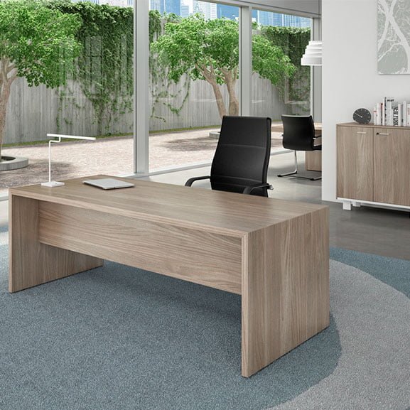 A sleek and modern office desk that adds a touch of sophistication to any managerial workspace