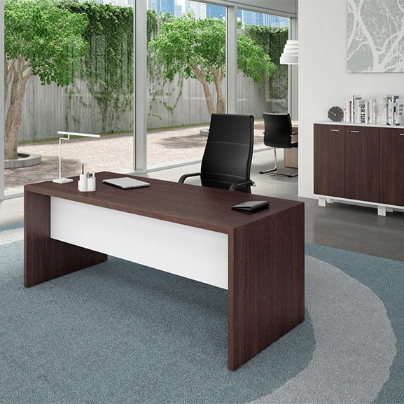 An executive office desk crafted with luxurious materials, exuding elegance and refinement