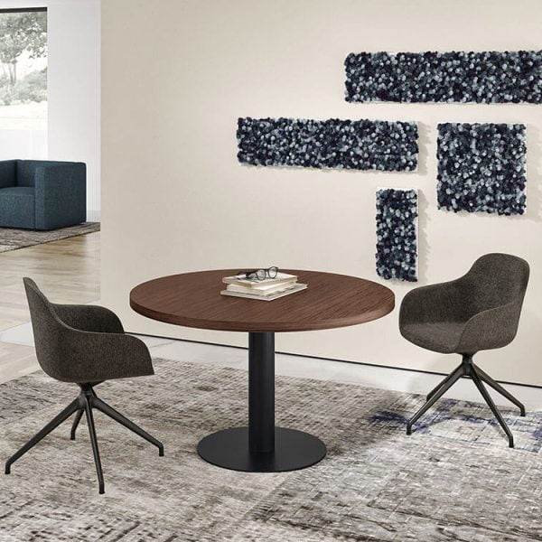 Dark colors round meeting table