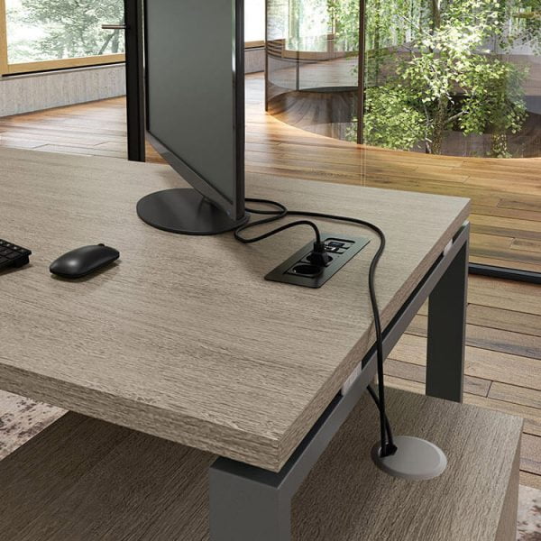 Office desk with sockets