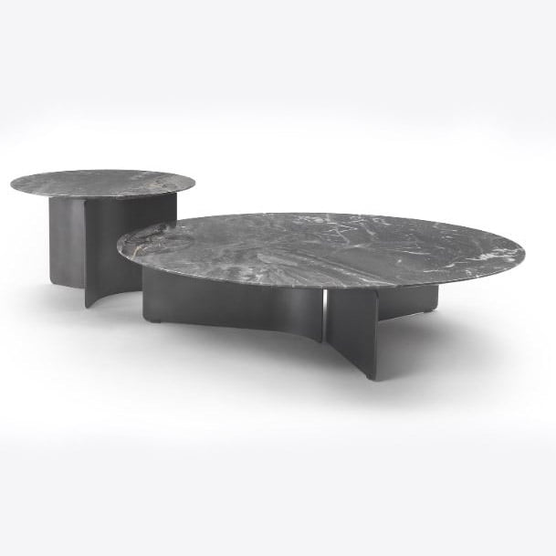 Set of 2 coffee tables with marble top