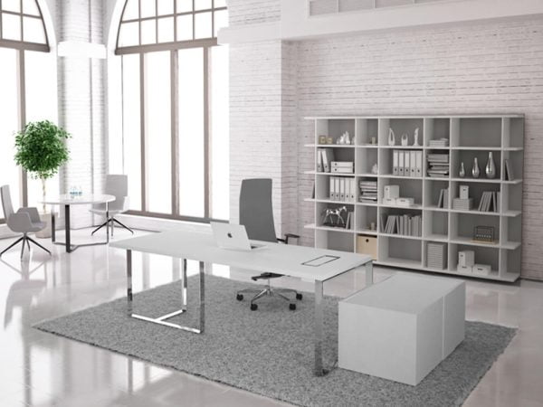White executive desk