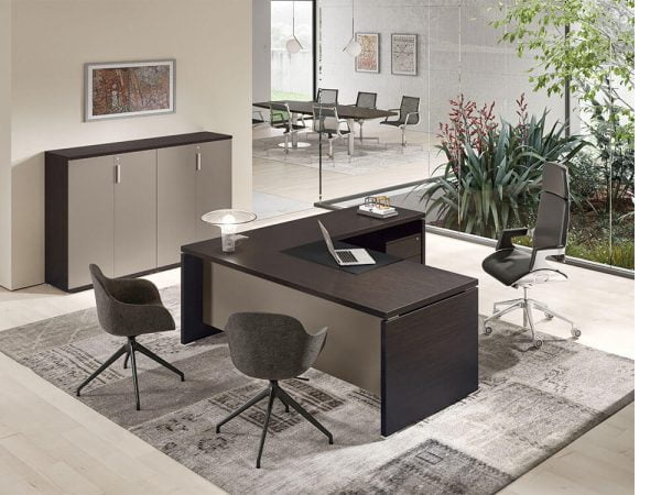executive presence with an office desk that embodies prestige and authority for managers.