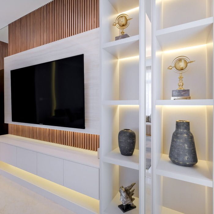 Bespoke TV Wall unit with a console