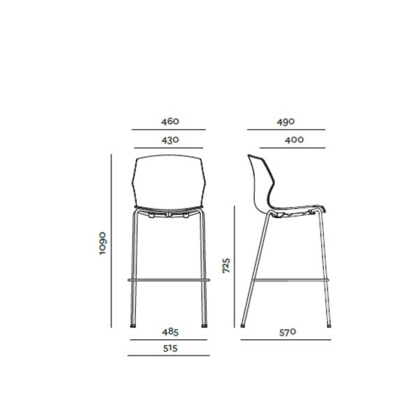 Frill bar stool dimensions