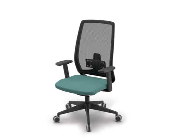 Height-adjustable and tilting office chair with wheels for personalized comfort