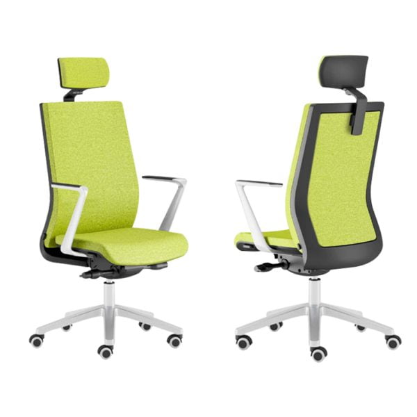 Our office chair on wheels boasts a contemporary design that complements any modern workspace.