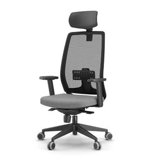 Supportive and flexible office chair with wheels, promoting a comfortable working experience