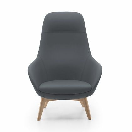 Indulge in the luxury of a high back lounge armchair, combining modern design with comfortable support through its well-crafted legs