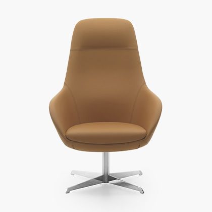 Elevate your seating experience with a high back armchair, designed to offer both comfort and elegance through its legs.
