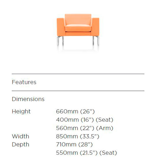 1 seater with dimensions