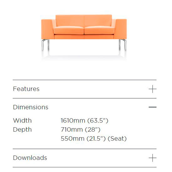 2 seater sofa dimensions