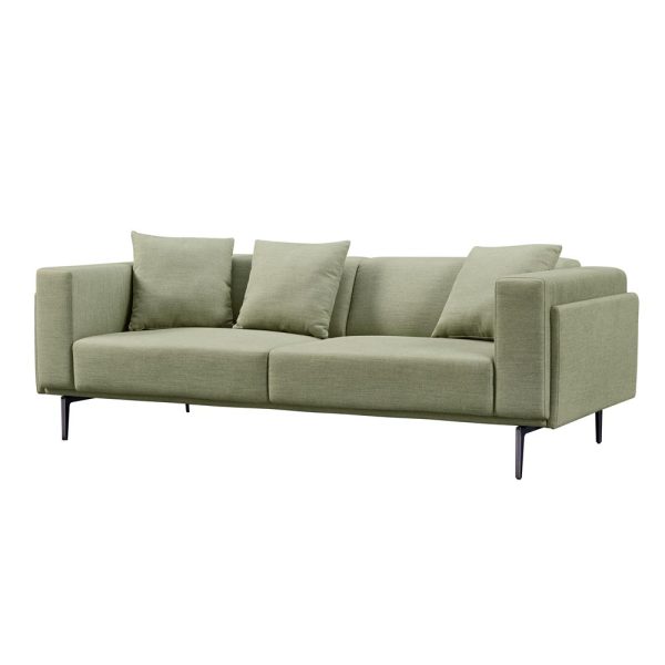 Lavish long sofa on metal legs