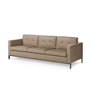 Long leather sofa