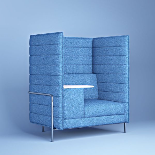 Stylish privacy louge chair with high sides and back