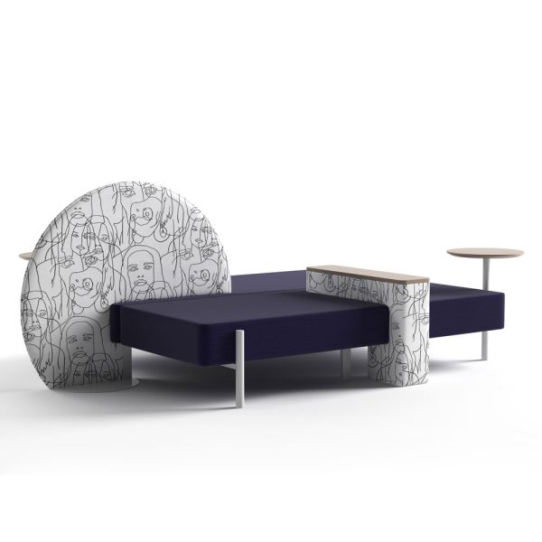creative seating with a round partition