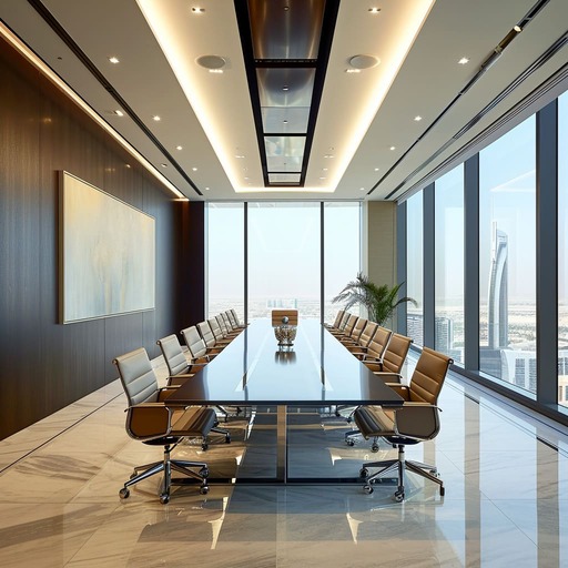 A large corporate meeting room