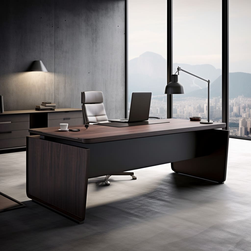 A manager's office with a modern design that exudes luxury and sophistication.