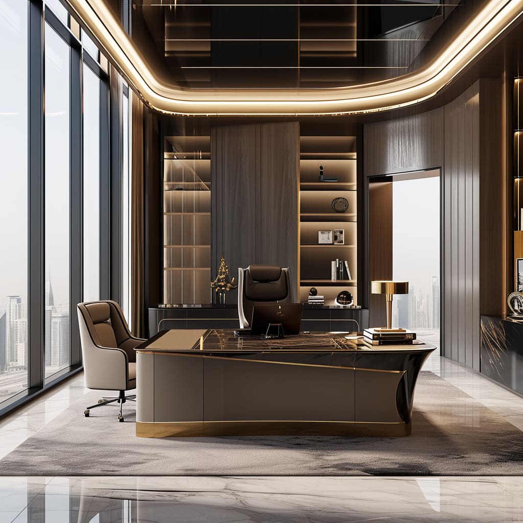 A managing partner room that blends elegance and innovation, setting the standard for luxury.