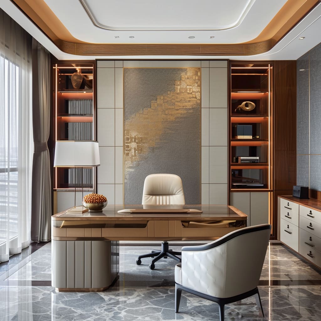 An executive office that exudes elegance and innovation, setting the standard for luxury.