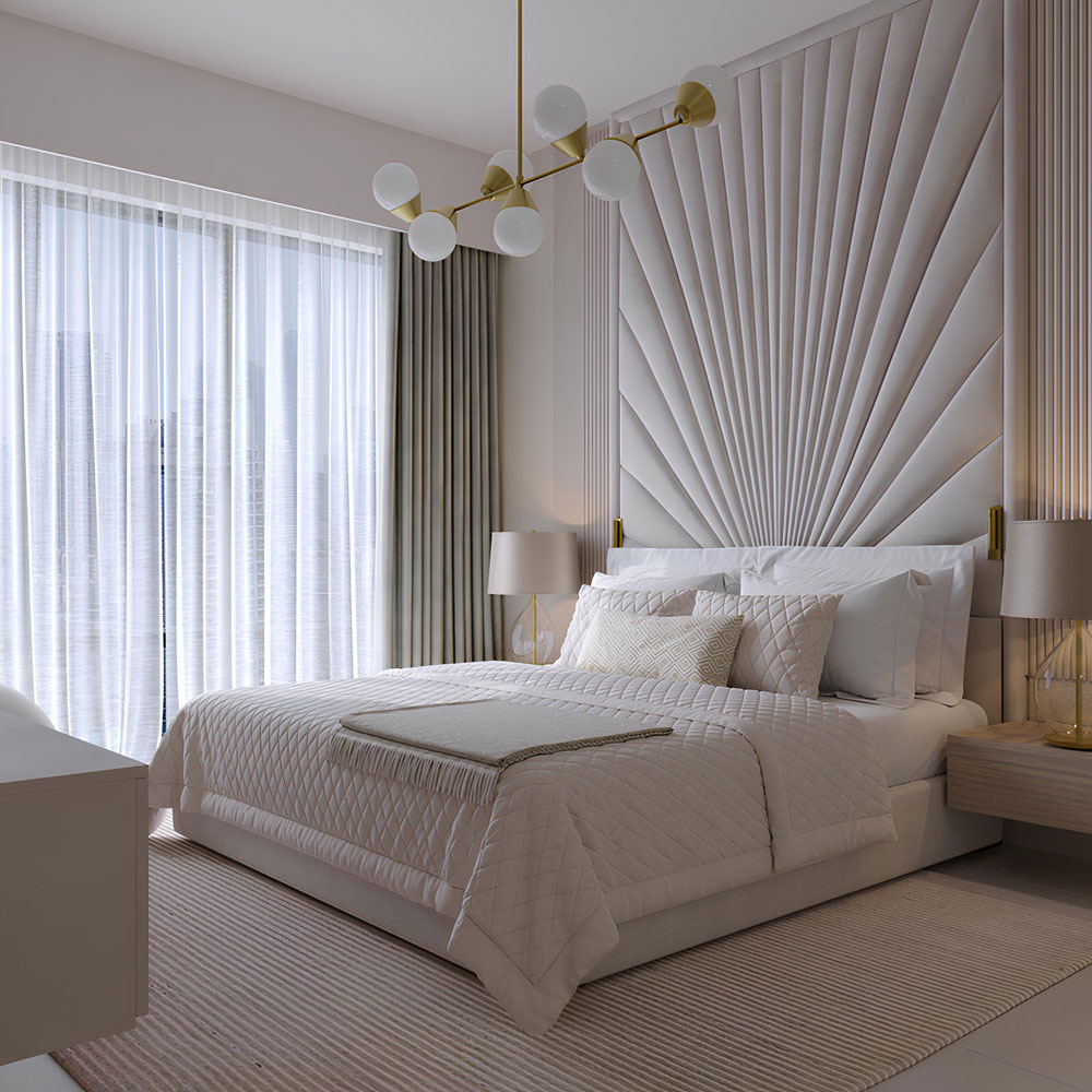 An amazing master bedroom interior design in Dubai