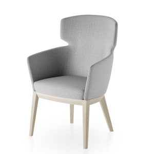 A chic high-back lounge chair