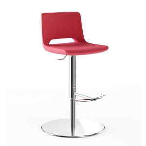 A modern office high stool with a sturdy metal frame and comfortable foam seating.