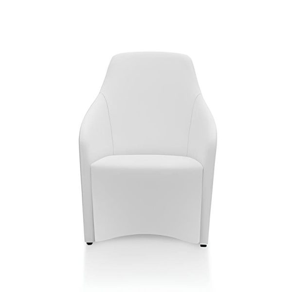 A pure white armchair with a high back