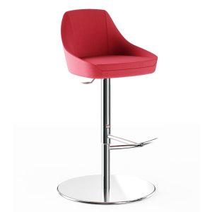 A stylish office high stool with a sturdy metal base and comfortable foam seat.
