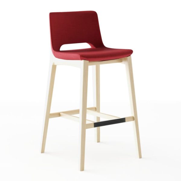 Customisable office high stool featuring Marine Leather upholstery and a robust structure.