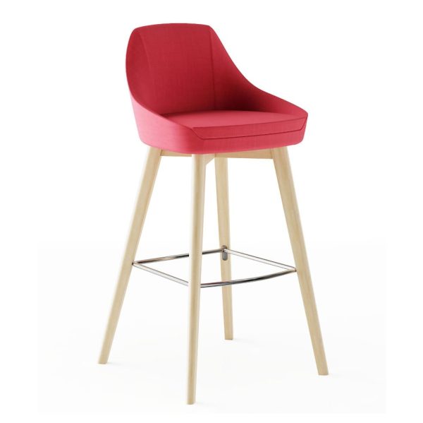 Office high stool with customisable legs and premium Marine Leather upholstery.
