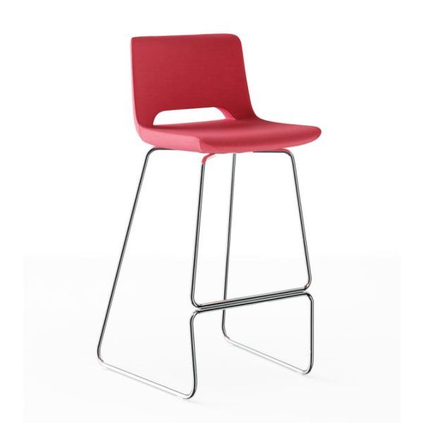 Premium high stool upholstered in Marine Leather with a strong metal frame.