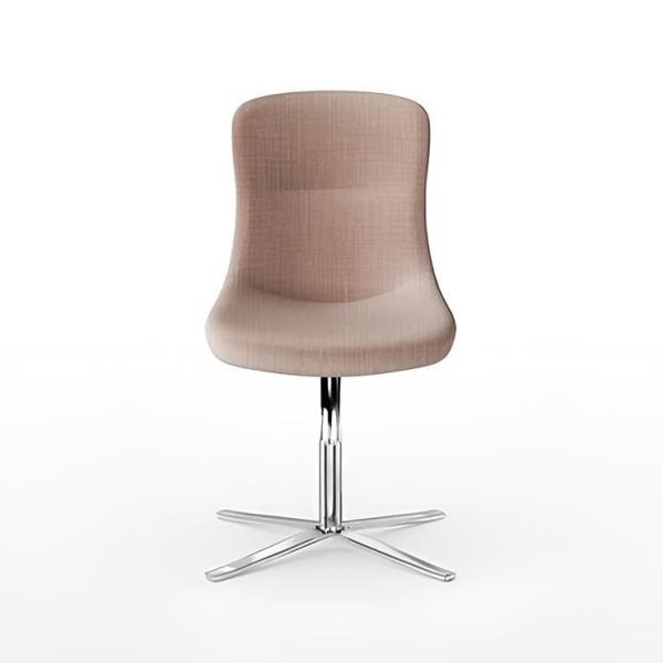 Rotatable chair with a comfortable curved back.