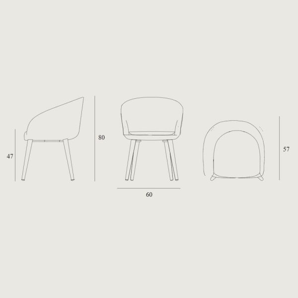 The Tina chair dimensions
