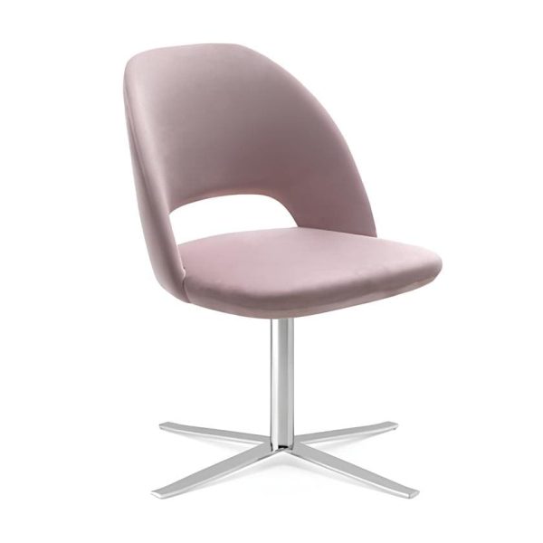 The seat's smooth lines create a striking look