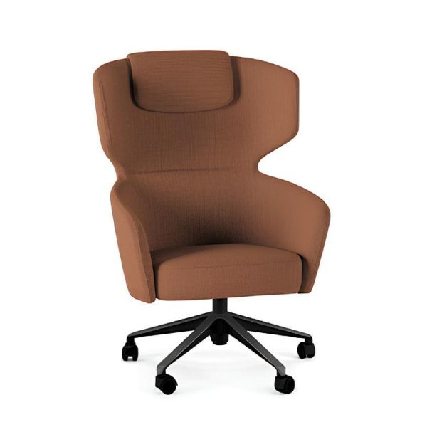 This chic brown armchair is perfect for relaxation