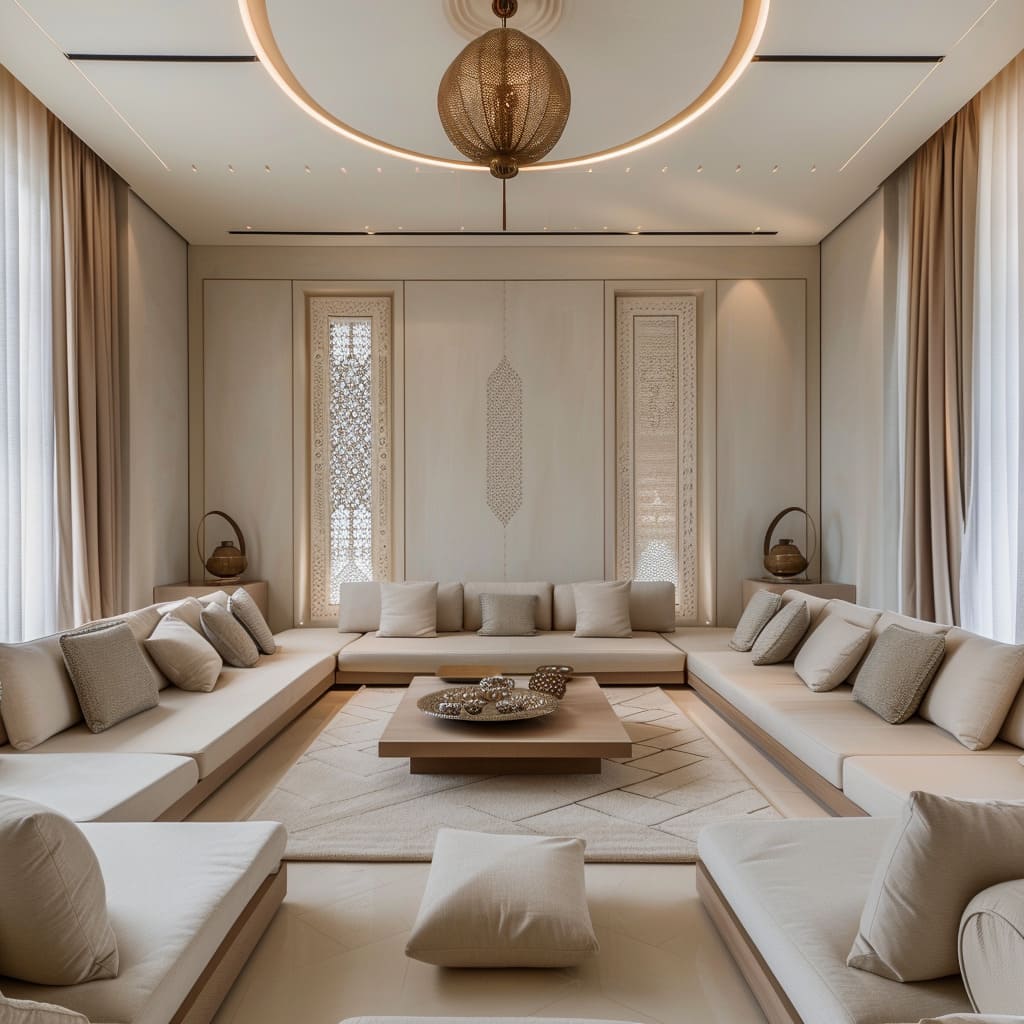 Beige colors majlis interior design