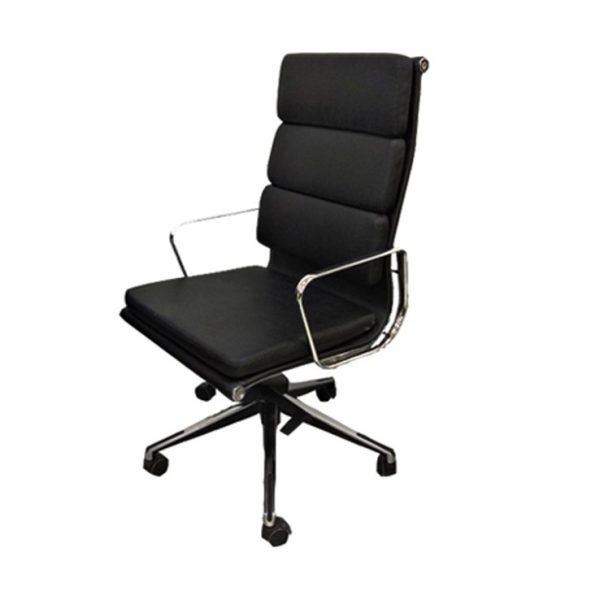 The cushioned seat and backrest provide superior comfort during long work hours