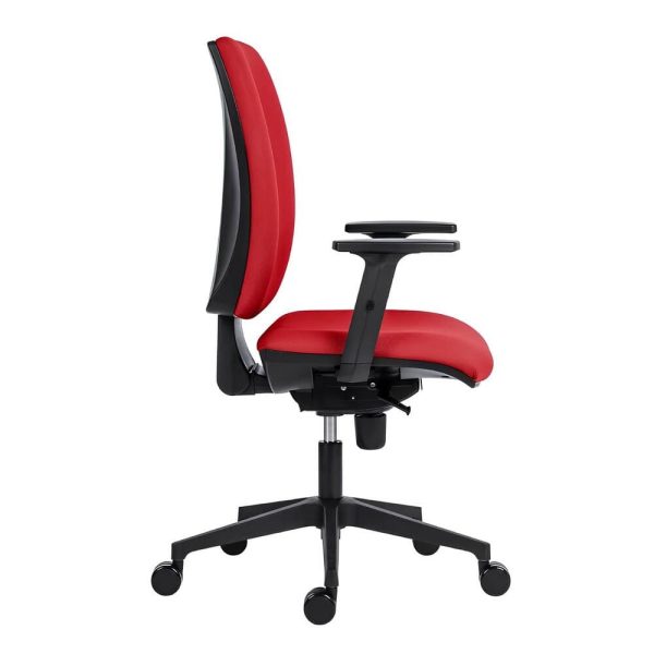 With its striking red and black design, this office chair is both functional and aesthetically pleasing.