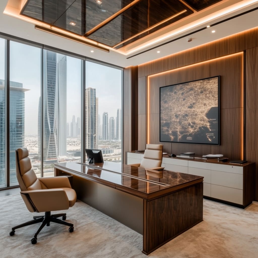 A chic Dubai manager office