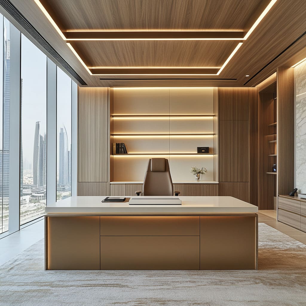 A contemporary Dubai manager interior