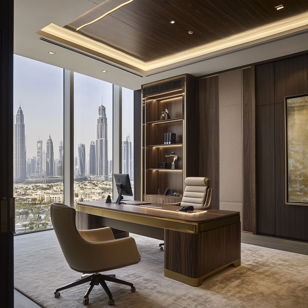 A luxurious Dubai office interior