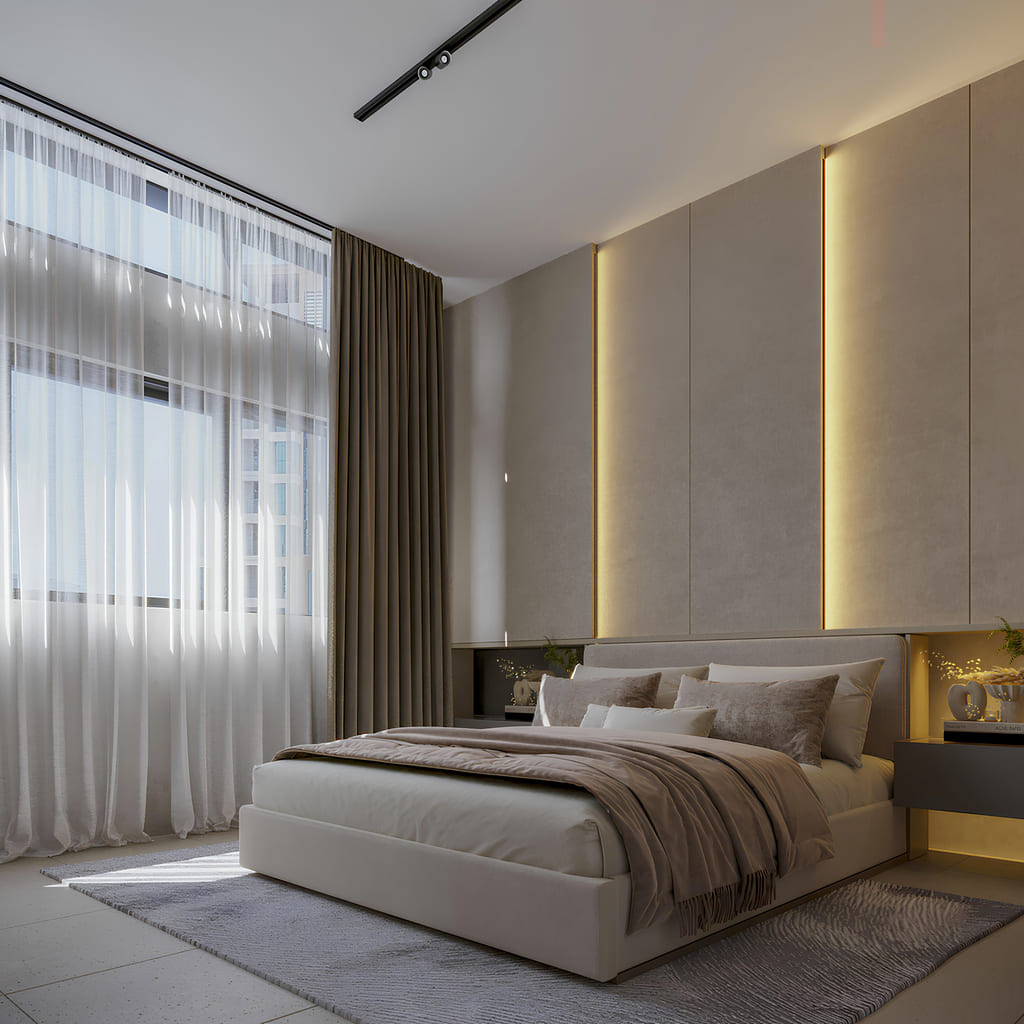 A minimalist luxury master bedroom design