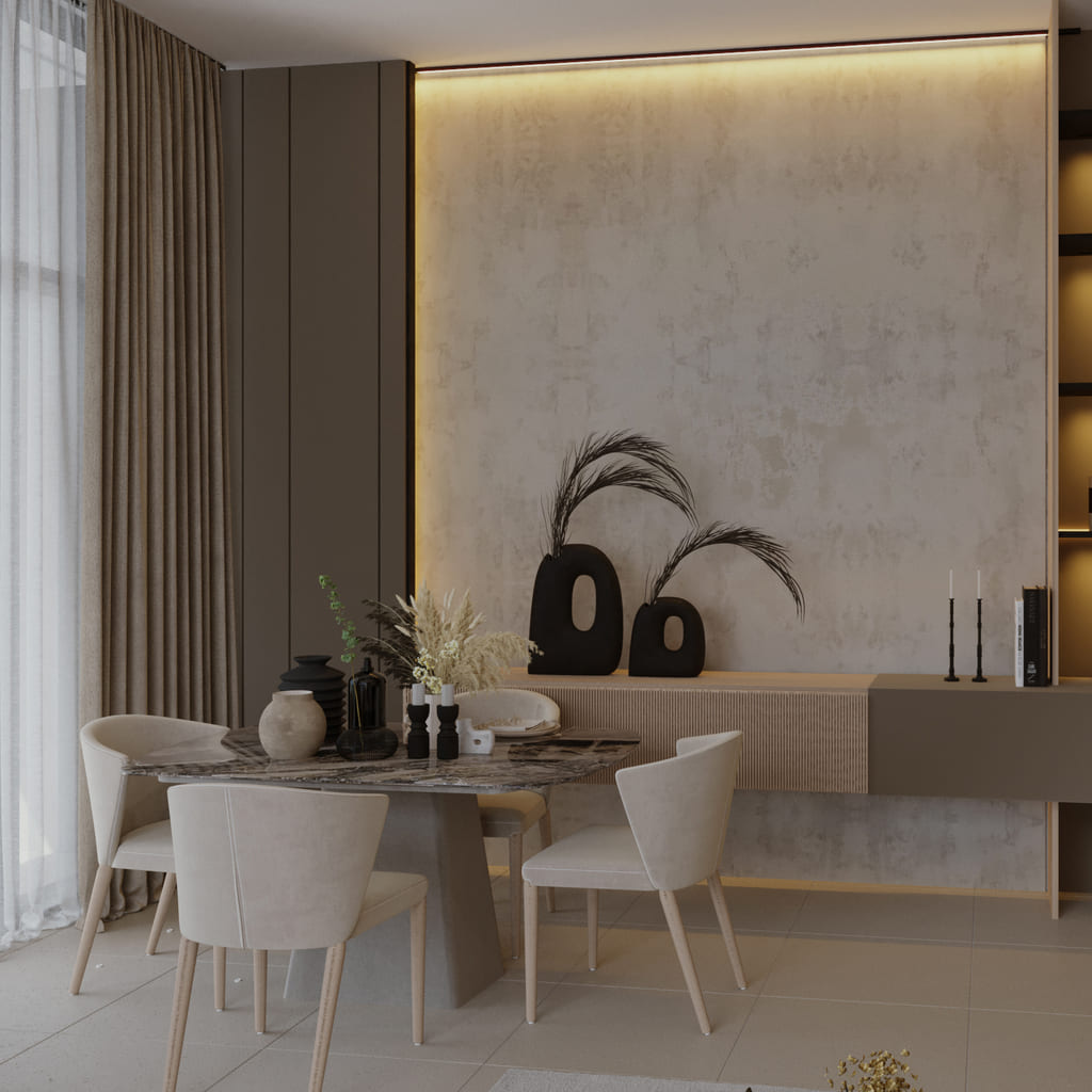 An Abu Dhabi apartment dining room interior