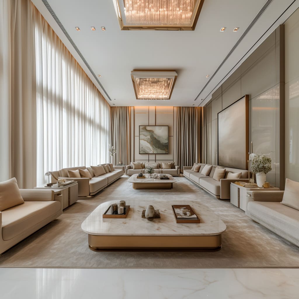 A grand men's majlis interior design in modern style