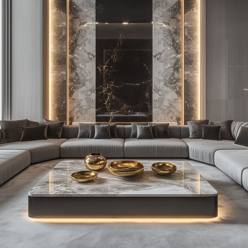 A luxurious modern Arabic majlis interior design